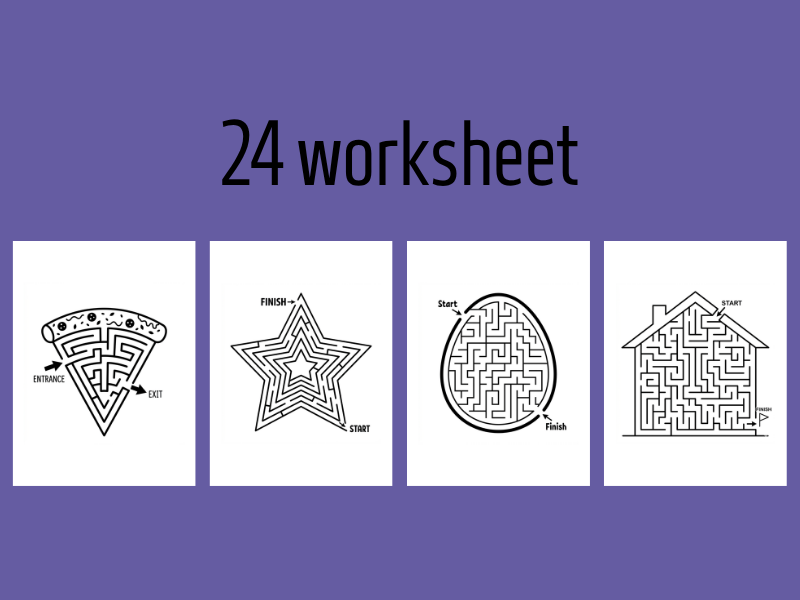 24 Printable Maze Puzzles for Kids