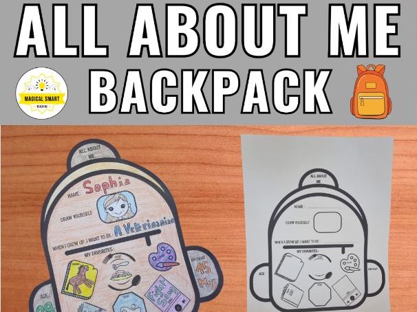 All About Me Backpack Craft | Back to School First Day Get to Know Me Activity