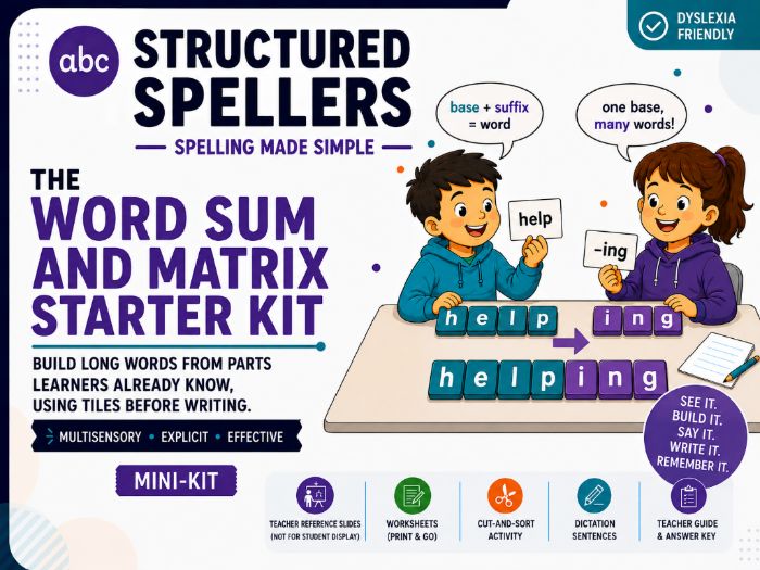 Structured Spellers | Word Sums & Word Matrices | Morphology Spelling Intervention