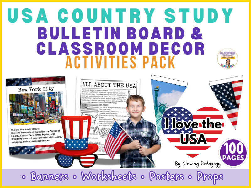 USA Country Study Activities Pack | Bulletin Board & Classroom Decorations