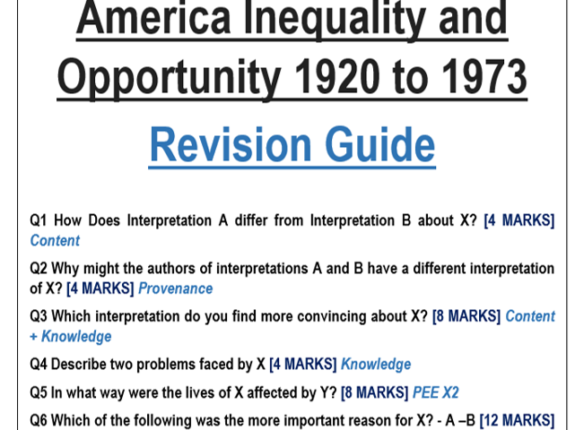 AQA America 1920-1973 Revision Guide