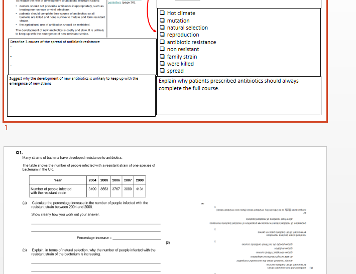 Antibiotic resistance 9-1 GCSE