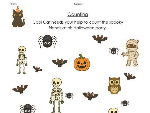Counting objects to 10 - Halloween themed