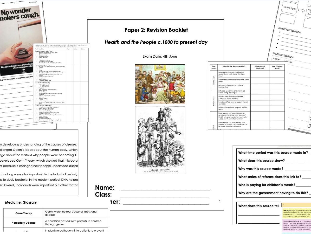 Medicine Through Time GCSE Revision (AQA) / Teacher Bundle