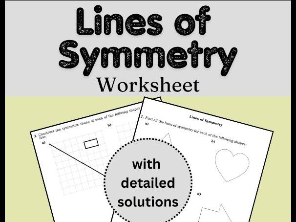 Lines of Symmetry Worksheet (with solutions)