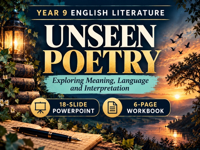 Year 9 Unseen Poetry & English Literature Lesson & Workbook
