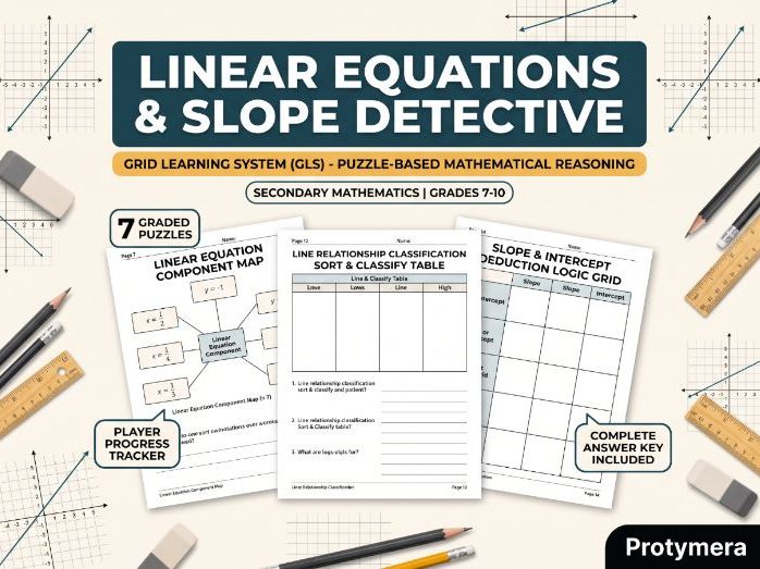 Linear Equations & Slope Detective: Graphing, Intercepts and Line Relationships | Math Practice