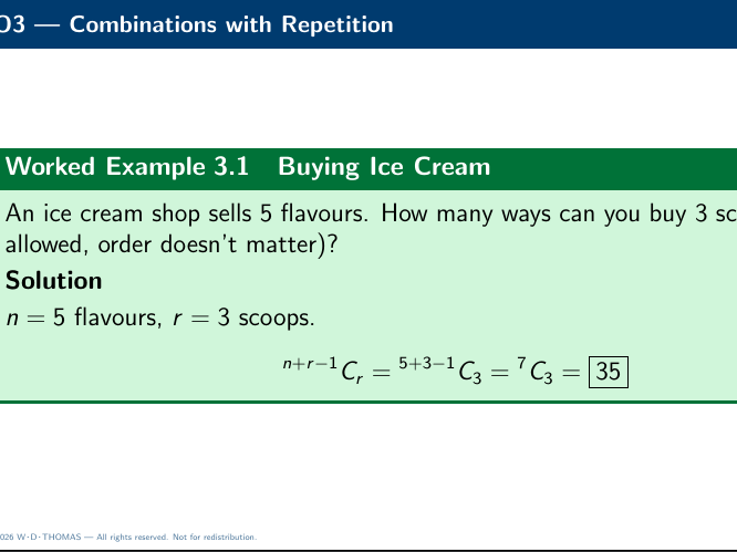A Level Further Maths: Permutation and Combination