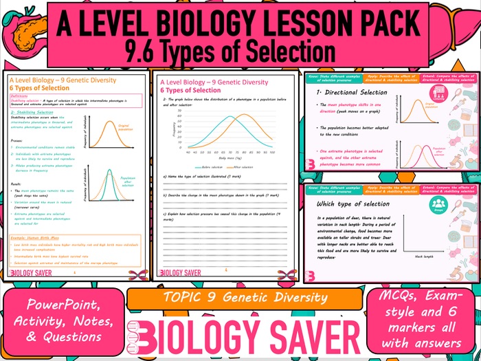 A Level Bio Lesson - 9.6 Types of Selection