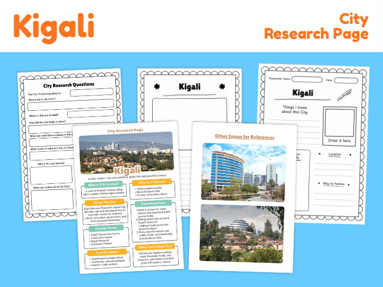 Kigali City Research Project | Rwanda Geography Worksheets