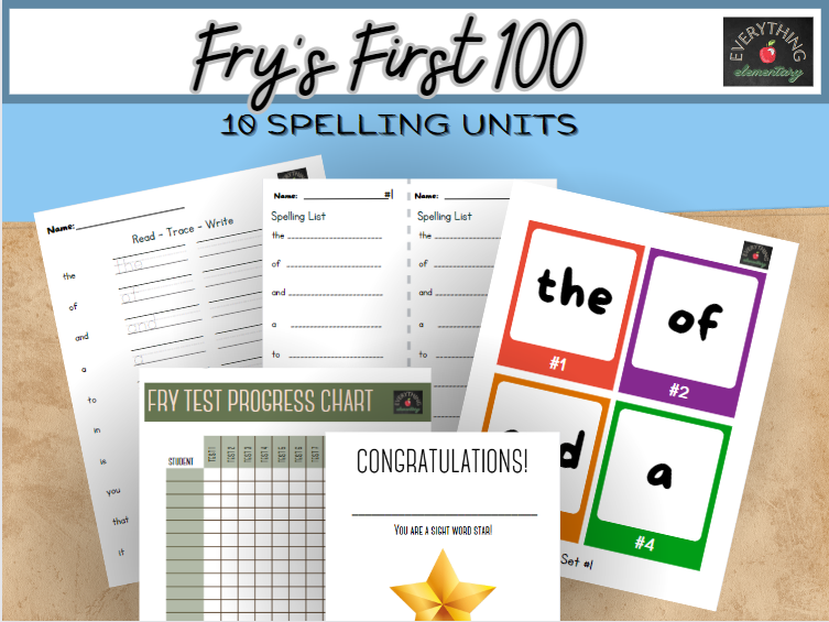 Fry's First 100- 10 Weeks of Spelling Units