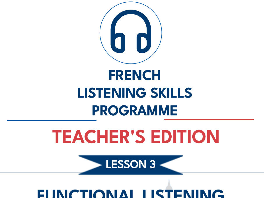 French Listening – Functional Listening