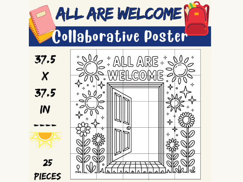 All Are Welcome Collaborative Poster: First Week of School Team Building Project
