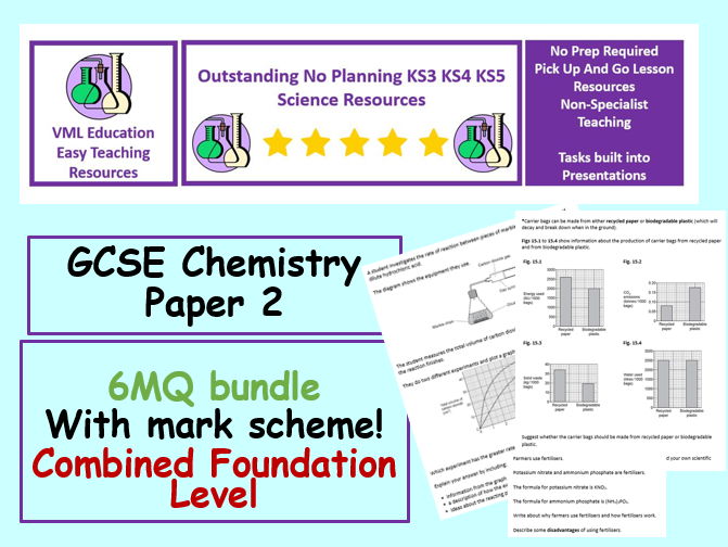 GCSE Chemistry Paper 2 6MQ Revision Bundle Combined Science Foundation