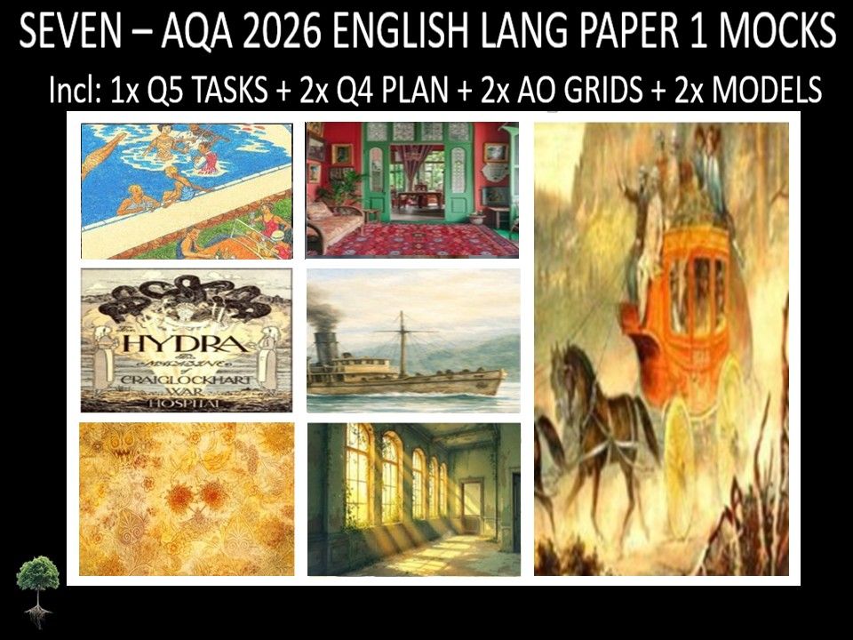 SEVEN - AQA PAPER 1 | 2026 FULL MOCKS | Q5 TASKS | Q4 PLAN | AO GRIDS | MODELS