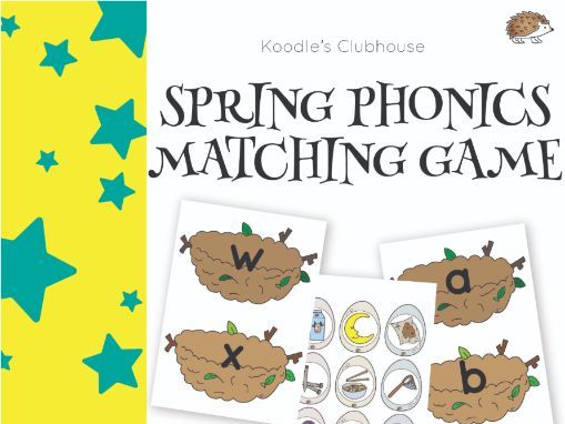 Spring phonics matching game