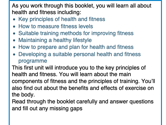 Health and Fitness Booklet (23 pages)