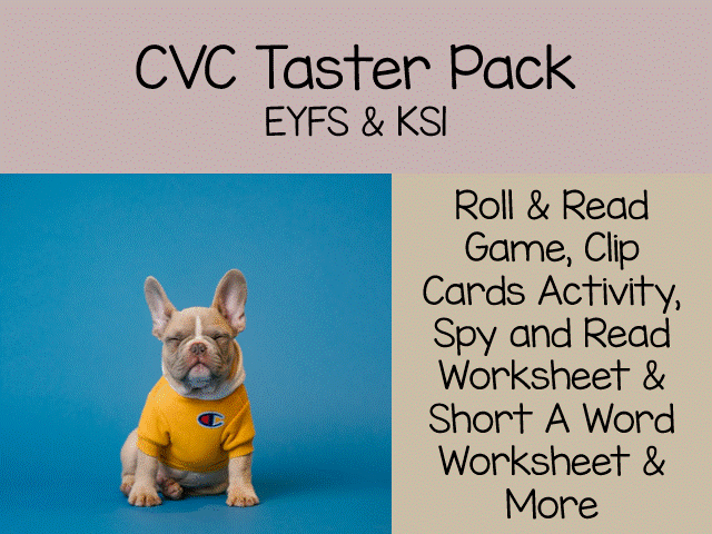 CVC Phonics Taster Pack – CVC Words, Games, Activities & More