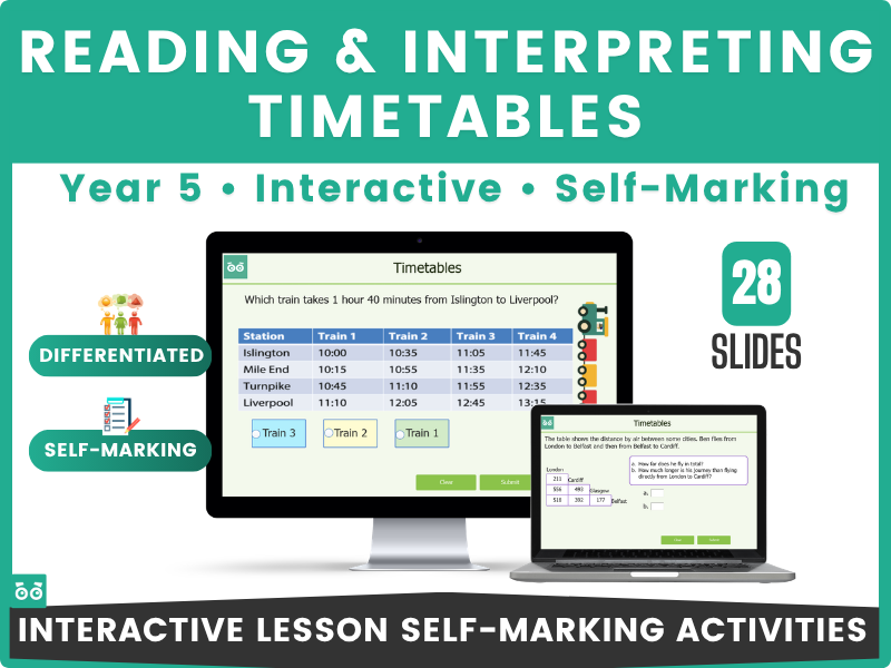 Reading & Interpreting Timetables | Year 5 KS2 Maths Interactive Lesson