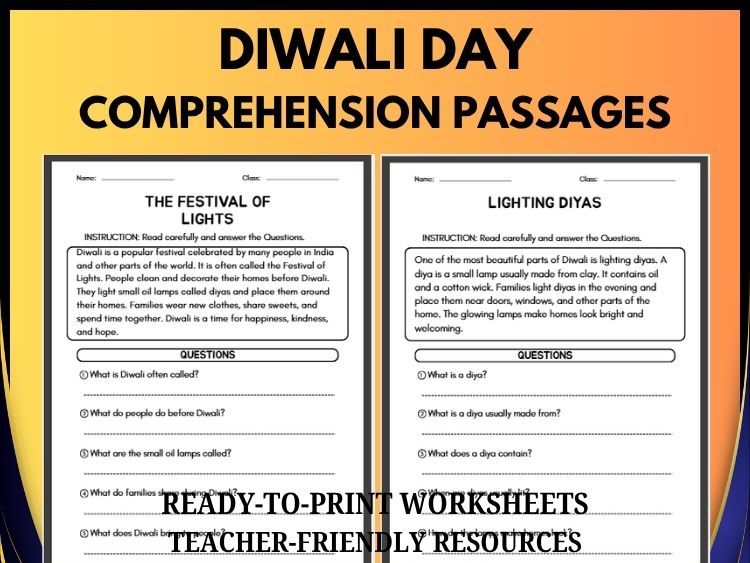 Diwali Reading Comprehension Passages & Questions