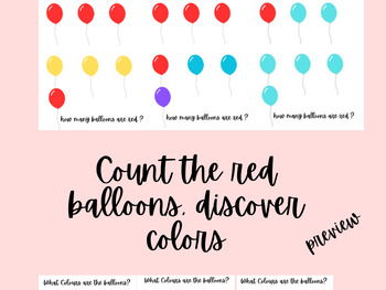 counting, discover colors with balloons back to school