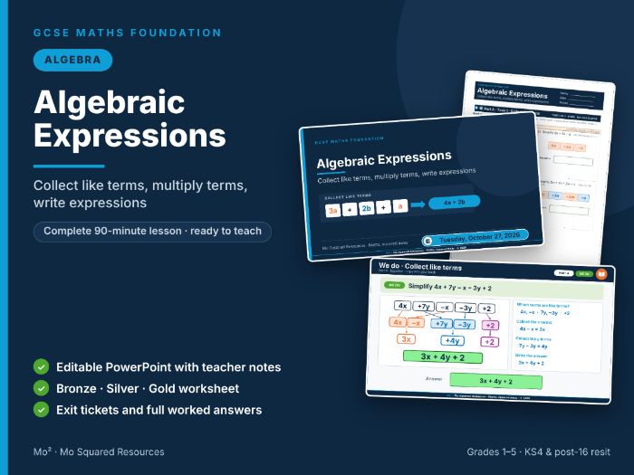 Algebraic Expressions – GCSE Maths Foundation Lesson