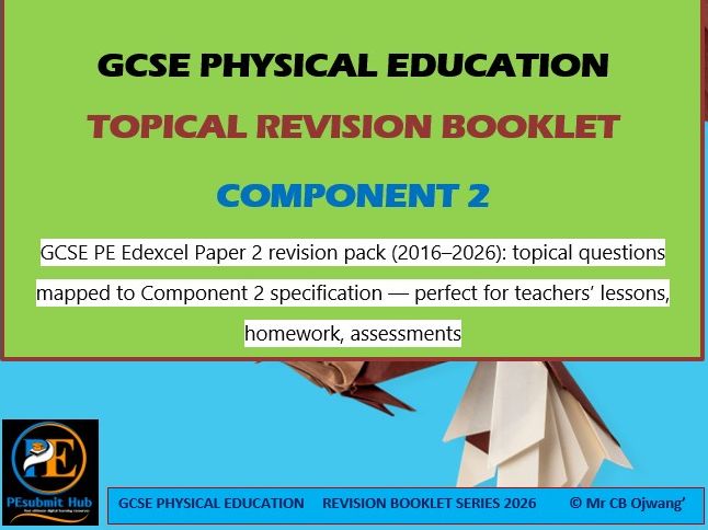 GCSE PE Edexcel Paper 2 revision pack (2016–2026):