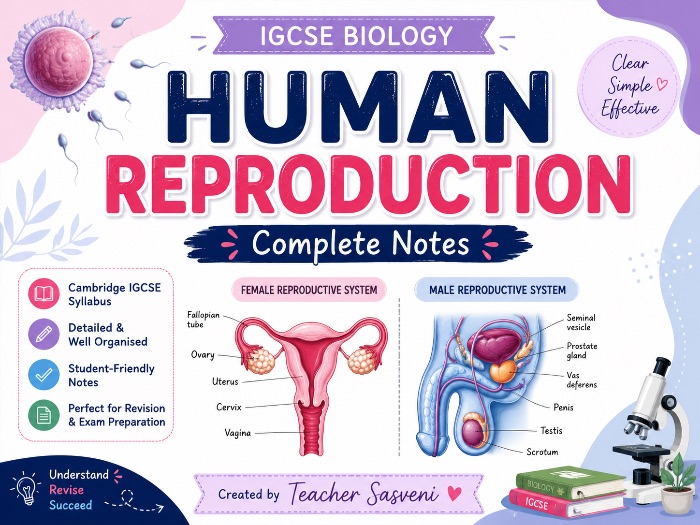 Reproduction in Human, IGCSE, Biology Notes