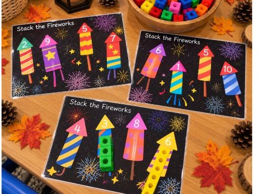 Stack the Fireworks | Bonfire Night Counting & Number Recognition | EYFS Maths