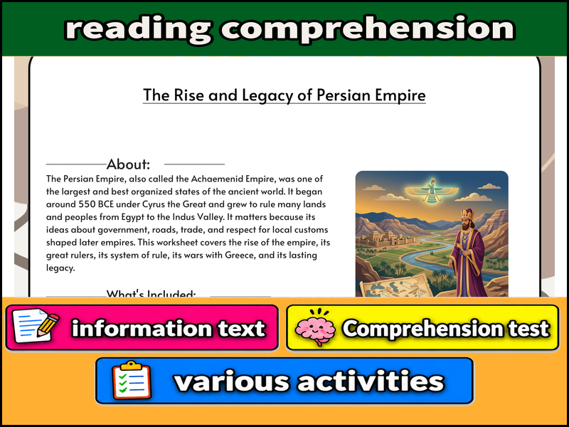 The Rise and Legacy of Persian Empire  & Comprehension Test