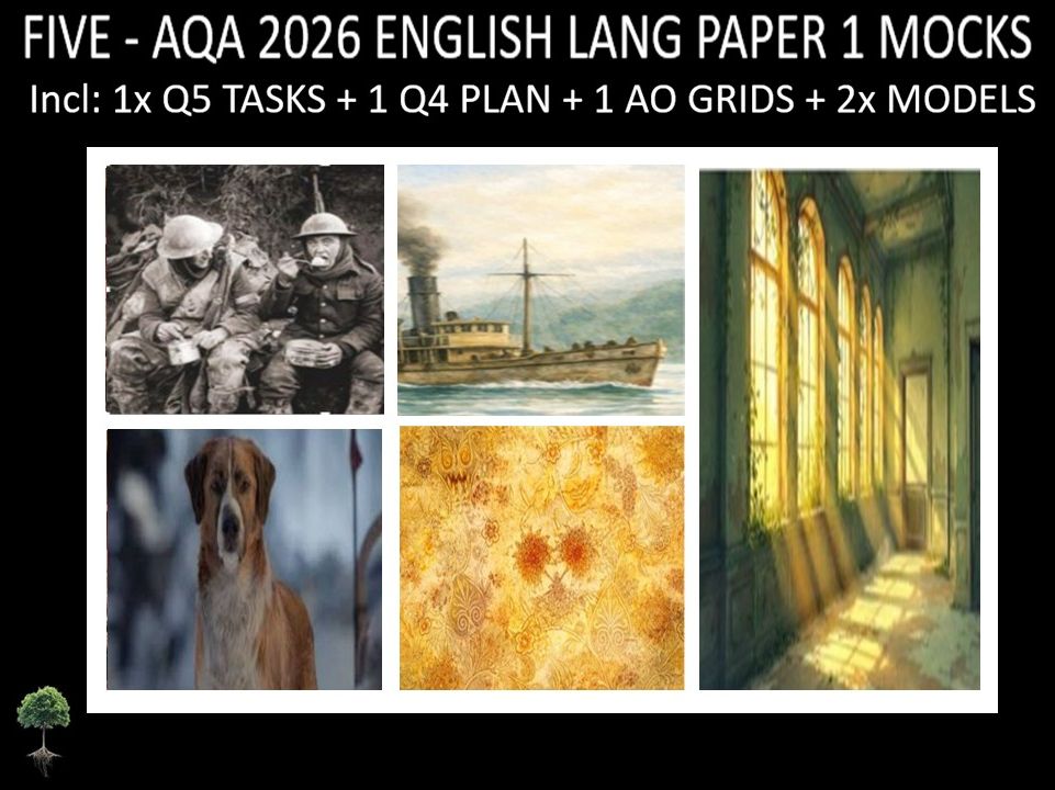 FIVE - AQA PAPER 1 | 2026 FULL MOCKS | Q5 TASKS | Q4 PLAN |AO GRIDS | MODELS