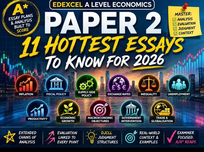 Eleven Hottest Essays to Know for Edexcel A Level Economics Paper 2  2026