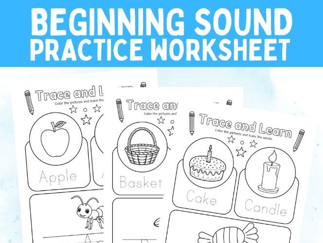 Complete A-Z Beginning Sounds Worksheets | Alphabet Trace, Color, and Learn