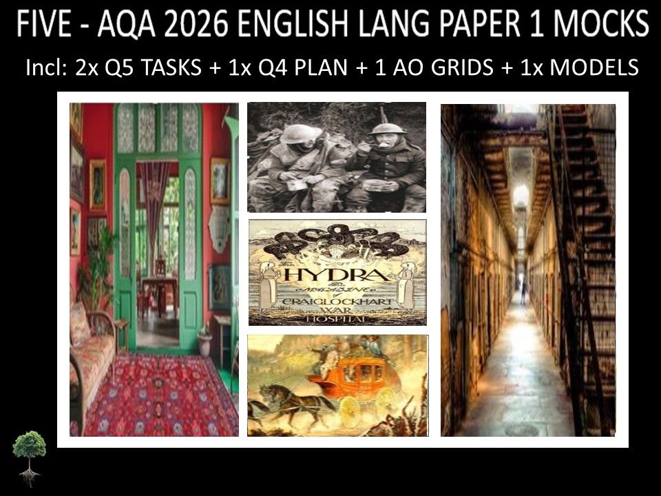 FIVE - AQA PAPER 1 | 2026 FULL MOCKS | Q5 TASKS | Q4 PLAN |AO GRIDS | MODELS