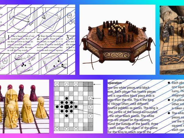 KS2 Vikings/STEM - Leisure Activities: Hnefetfal Board Game Craft Activity and Instructions