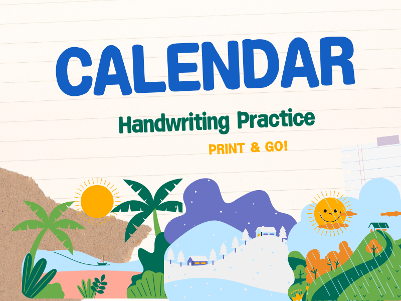 Handwriting Practice Pack ,Days, Months & Seasons KS1 LKS2 ,7 Worksheets