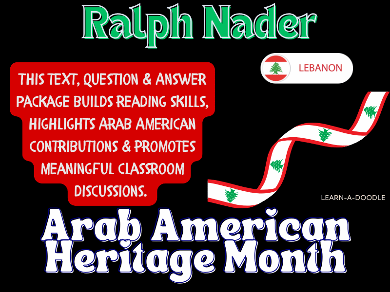 Arab American Heritage Month: All About Ralph Nader, Text, Questions & Answers!