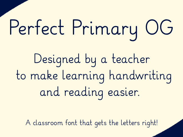 Handwriting Font - Perfect Primary OG