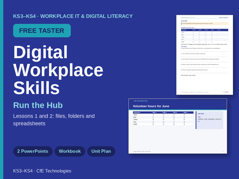 FREE KS3-KS4 Digital Literacy Taster: Files, Folders and Spreadsheets (Lessons 1 and 2)