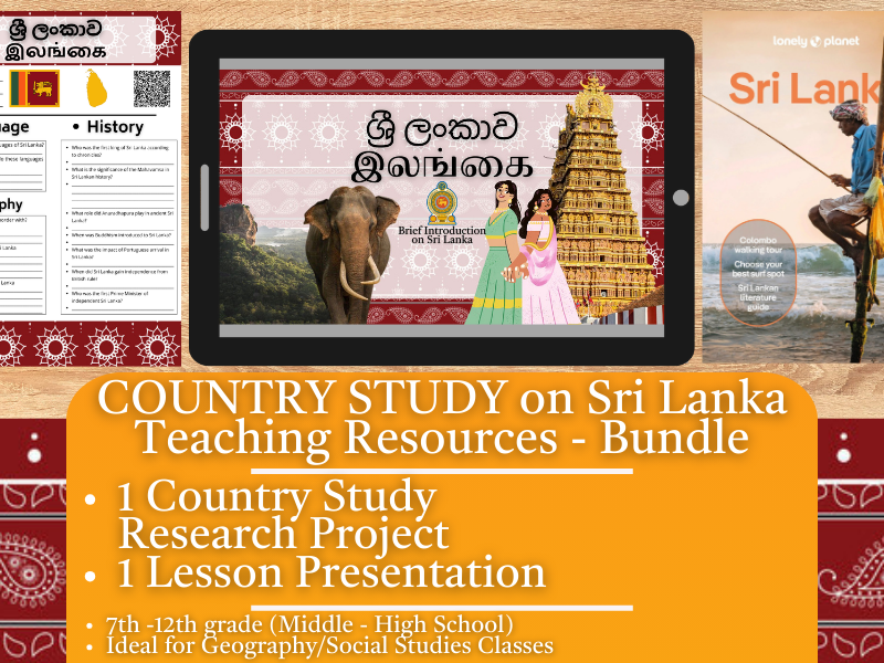 Country Study Teaching Resources - Sri Lanka - Social Studies + Geography