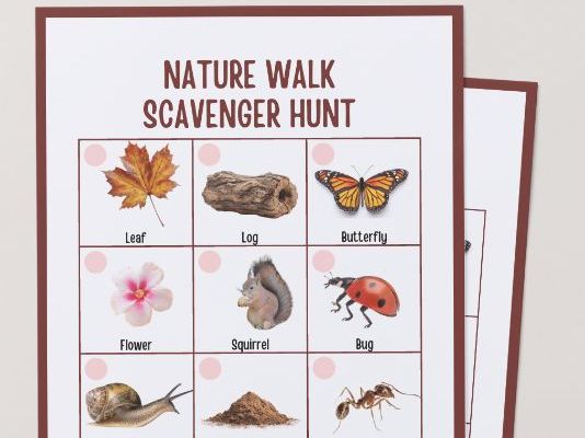 Nature Walk Scavenger Hunt - Forest School