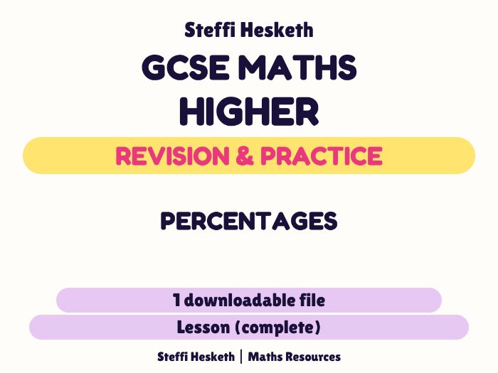 GCSE Maths Percentages ( all Higher topics covered)