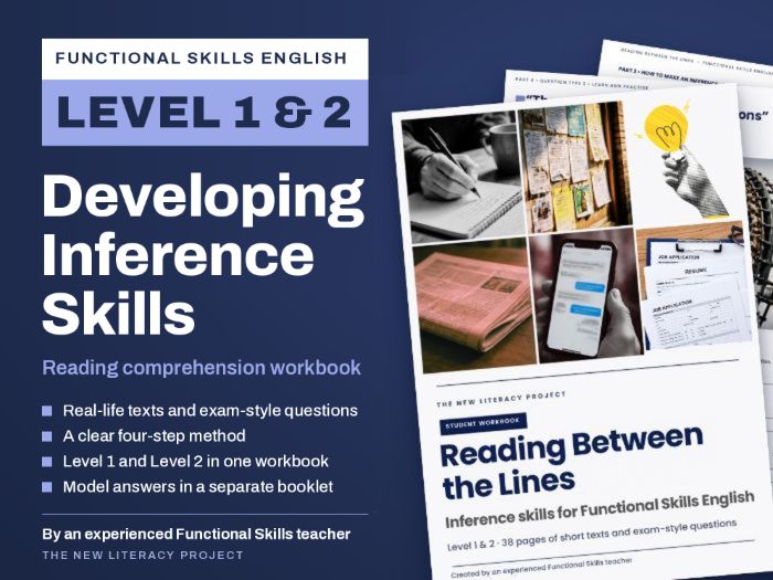 Functional Skills English Reading Level 1 and Level 2 Inference Workbook: Short Texts, Exam Style Qu