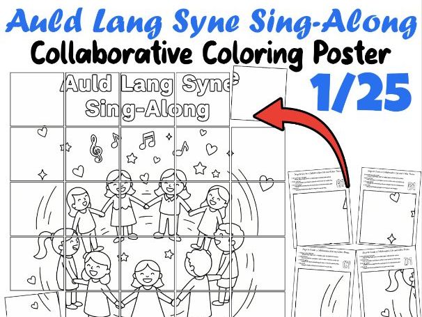 Auld Lang Syne Sing-Along | Burns Night Collaborative Coloring Poster