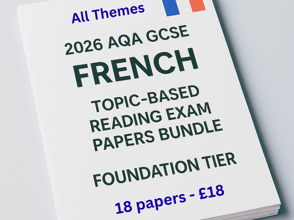2026 AQA GCSE French Reading Exam Papers Bundle – All Themes Topic Based (Foundation Tier)