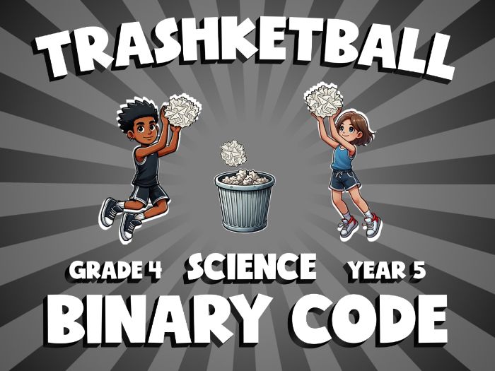 Binary Code TRASHKETBALL Science Game | No-Prep Year 5 Review Activity