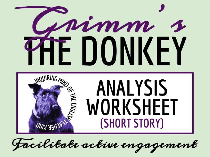 "The Donkey" Close Reading Analysis Worksheet | Grimm's Fairy Tale Activity