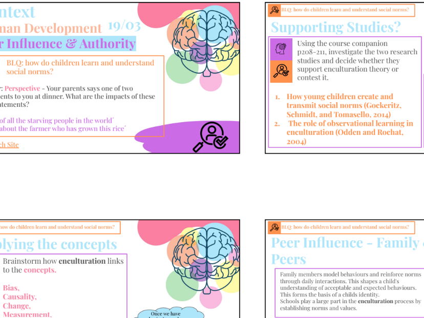 Human Development: Enculturation, Peer influence, Theory of the Mind & Class Practical