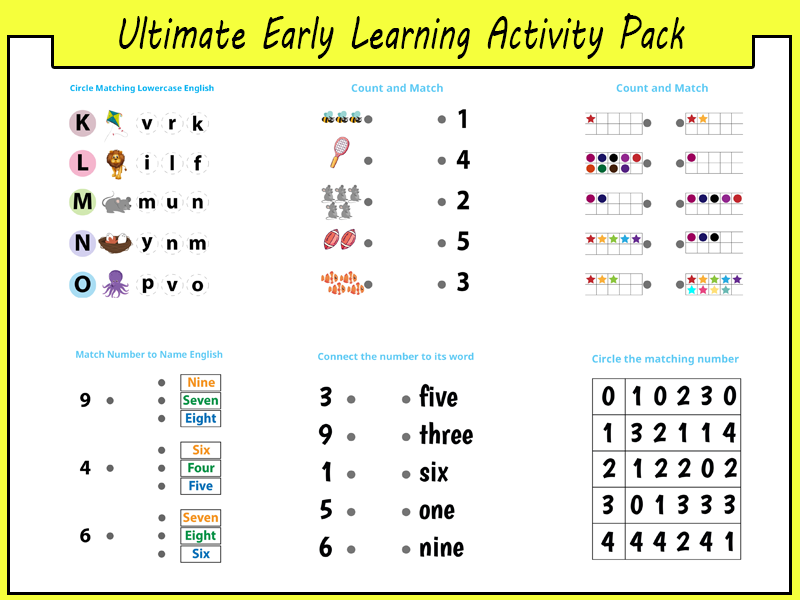 Ultimate Early Learning Activity Pack – Fun & Educational Worksheets for Kids (Ages 3-7)