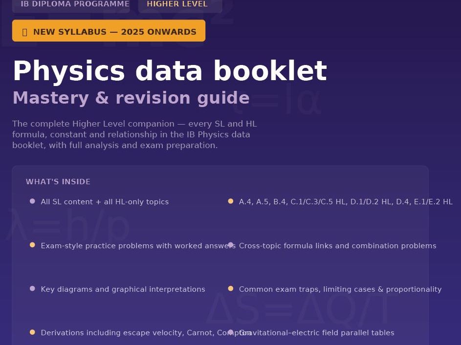 IB Physics SL & HL | Data Booklet Mastery Bundle | Practice Questions & Answers | New 2025 Syllabus